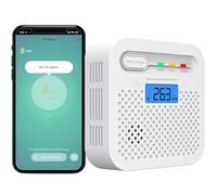 Détecteur de CO WiFi 10 Ans Batterie - Alarme Monoxyde de Carbone avec Écran LCD, Notifications SmartLife/Tuya en Temps Réel - Maison, Bureau, Chambre, Camping-Car (Pack de1)