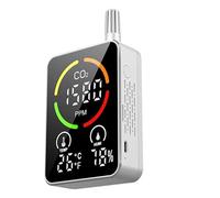 Détecteur de CO2 Moniteur de qualité de l'air Compteur de CO2 Température Humidité Capteur NDIR Compteur de dioxyde de carbone Testeur de concentration avec alarme(blanc)