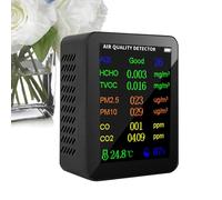 Détecteur De co2Intérieur - Moniteur Portable en Temps Réel De Haute Précision 10 dans 1 avec Alarme | Testeur De Qualité d'air Mémoire De Dioxyde De Carbone pour Le Lieu De Travail des Écoles À Domi