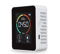 Détecteur de dioxyde de Carbone 3 en 1 Mtlavishness, Moniteur de qualité de l'air avec écran Couleur, analyseur de température et d'humidité, Compteur de CO2 pour la Maison et Le (Blanche)