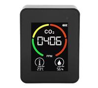 Détecteur de Dioxyde de Carbone CO2, Chargement USB, Surveillance de la qualité de L'air Intérieur avec Alarme, Analyseur de Gaz 5 en 1 TVOC, Température et humidité