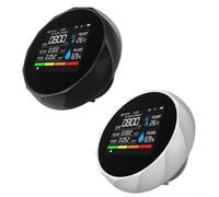 Détecteur de dioxyde de carbone multi-paramètres et moniteur d'air avec alarme sonore, mobile en temps réel et stockage de l'historique des données de 60 jours (blanc)