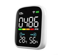 Détecteur de dioxyde de carbone NDIR - Moniteur de qualité de l'air - Affichage LED - Température et humidité - 1200 mAh - Appareil portable rechargeable pour la maison, le bureau, l'école, le