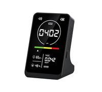 Détecteur de dioxyde de carbone testeur de CO2 intérieur avec détection de température et d'humidité TVOC Compteur d'air numérique avec alarme rechargeable