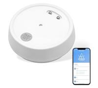 Détecteur de Fuite d’Eau Connecté Ultra Fin Capteur Anti-Inondation Sirène 100 DB pour Alerte App et Domotique Intelligente Alarme de Capteur d'eau pour Cuisine Salle de Bain sous-Sol