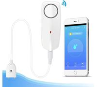 Detecteur de Fuite d'eau-Détecteur Inondation Alarme Eau Détecteurs d'eau sans Fil, Notifications Push sur Les Smartphones, Blanc
