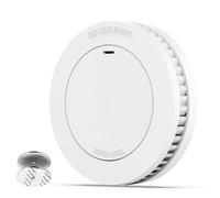 Détecteur de fumée à 10 Ans avec Support magnétique, détecteur d'incendie sans LED de clignotement, Alarme Audible 85 DB, Fonction muette, Petite Alarme d'incendie Blanc, EN14604