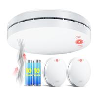 Détecteur de Fumée à Batterie 10 Ans, Victoires aux Tests DIN en 14604, Détecteur de Fumée, Alarme Incendie, Autoadhésif, Alarme de fumée >85dB - 3 pièces