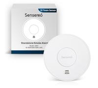 Détecteur de fumée Autonome Sensereo, Alarme Incendie avec Batterie scellée de 10 Ans et Voyant LED, marquage CE EN14604 (Lot de 1)