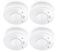 Détecteur de fumée avec pile et capteur de 10 ans, pack de 4 Alecto SA-110 QUAD Blanc