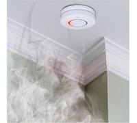 Détecteur De Fumée Avec Signalisation Optique Et Acoustique 85 Db,Durée De Vie De 10 Ans,Détecteur D'Incendie Filaire Connecté Dans Le Réseau 230 V,Batterie De Secours 9 V Pour Panne De