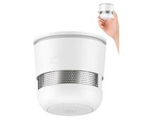 Détecteur de fumée Batterie scellée 10 Ans, CE EN14604, Bouton Test-Silence | autocollants adhésifs et vis fournis sans LED clignotante idéal pour appartements, locations, mobil-homes et petites pièces