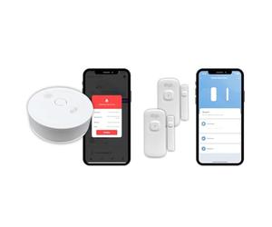Détecteur de fumée connecté Wi-FI, Konyks Firesafe 2, Notifications en Temps réel sur Smartphone & Senso Charge 2, Lot de 2 Détecteurs d'ouverture Wi-FI avec Batterie Rechargeable
