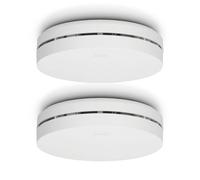 Alecto SA300 Duo Détecteurs de fumée ultrafins - Lot de 2, Batterie Lithium 10 Ans, capteur Optique fiable, Alarme >85 DB, Bouton Test/Silence/Reset, Montage Facile Mural ou Plafond - Blanc