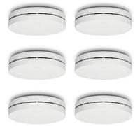 Détecteur de fumée design avec pile de 10 ans,pack de 6 Alecto SA300 Blanc Blanc