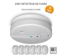 Détecteur de fumée ELRO FS1510 avec aimant - Batterie 10 ans - Norme EN14604 - 6 pièces
