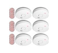ELRO FS1805 | Kit d'alarme de fumée 6 pièces | Kit de Montage magnétique | Batterie de 5 Ans | Conforme à la Norme européenne EN14604 | Blanc | 6 pièces