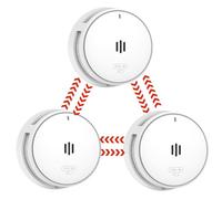 Détecteur de fumée interconnectés, Batterie de 10 Ans, détecteurs d'incendie pour la Maison interconnectés, détecteur de fumée télécommandé, Conforme à la Norme EN14604 (3pack interconnecté)