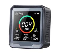 Détecteur de gaz, PTH-9A Mesureurs de la qualité l'air for pièces intérieures, Caves, Bureaux, Moniteur for Tester Le CO2, Les PM2,5, l'AQI, température et l'humidité pour Le Travail et la Maison