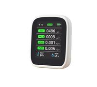 Détecteur de Gaz, Testeur de qualité de l'air PM2.5 Analyseur de Pollution atmosphérique CO2 Testeur de température et d'humidité(8 in 1)