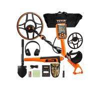 VEVOR Détecteur de Métaux Professionnel Bobine de Recherche 30,5 cm Détecteur Rechargeable 99-127 cm Écran LCD Étanche IP68 7 Modes Puce DSP Écouteurs Bluetooth pour Recherche d'Or Chasse aux Trésors