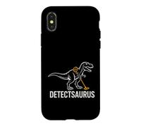Détecteur de métaux drôle avec Dicton Dinosaure Coque pour iPhone X/XS