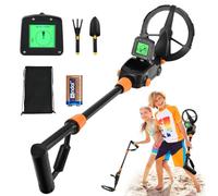 Detecteur de Metaux Enfants, Détecteur de Métaux Léger pour Enfants avec Écran LCD et Son, Bobine étanche IP68, Detecteur Metaux Enfant de Haute Précision avec Râteau, Pelle, Sac à Dos