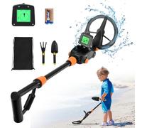 Detecteur de Metaux Enfants,Métaux léger avec Affichage LCD et Son, Détecteur de Métaux Très Sensible avec Bobine de Recherche étanche, pour Enfants ou Débutants(Noir avec Accessoires)