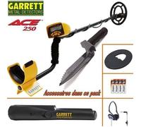 Détecteur de métaux - GARRETT ACE 250 - Jaune - Pile - 35h d'autonomie - Eléments détectés: Métal