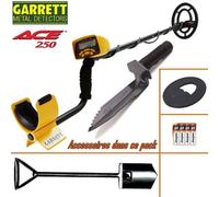 Détecteur de métaux GARRETT ACE 250 livré avec son protège disque + pelle big foot + couteau de fouille GARRETT.