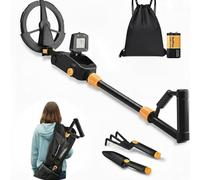 Détecteur de métaux haute précision pour enfants - Kit chasseur de trésors étanche réglable avec écran LCD - Comprend pelle, râteau, sac de transport pour enfants