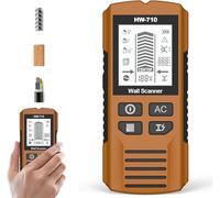Détecteur de métaux Multifonction, Scanner Portable, écran numérique Haute définition, avec 1 Pile 6F22, détection de métaux, câbles et Bois(Yellow)