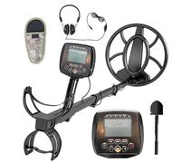 Détecteur de métaux Outsunny pour adultes, bobine de recherche étanche IP68 avec écran LCD, détecteur d'or pliable à 5 modes avec sac de transport, pelle et écouteurs pour la recherche de trésors et