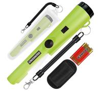 Détecteur de métaux, Pinpointer pour la recherche de métaux, chasse au trésor, recherche à 360° de trésors d'or avec ceinture, étui, LED, accessoire étanche pour adultes et enfants (vert clair)