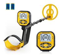 Détecteur de métaux pour Adultes et Enfants, Professionnel léger, Bobine étanche IP68 20 cm, 3 Modes de Recherche, LCD rétroéclairé, Profondeur 25 cm pour Plage et Jardin (Jaune)