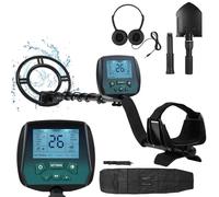 Détecteur de métaux pour adultes - Étanche - Détecteur d'or professionnel avec une plus grande précision - Écran LCD - 4 modes - Disque entièrement en métal - Encoche - Chasseur de trésor souterrain