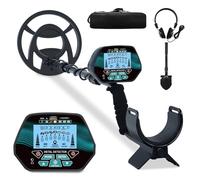 Détecteur de Métaux Professionnel avec Puce DSP & Disque de Recherche IP68 26cm Étanche, Écran LCD, Tige Réglable, Appareil de Détection pour Or, Trésors & Plage - Kit Détecteur avec Pelle & Sac