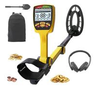 Détecteur de métaux professionnel étanche pliable avec grand écran LCD, plusieurs modes de recherche et casque pour la chasse au trésor souterraine de haute précision
