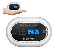 Détecteur de monoxyde de carbone avec écran numérique LCD, alarme de CO certifiée CE avec batterie scellée en 10 ans, détecteur de CO sonore autonome pour la maison, noir, 1 paquet