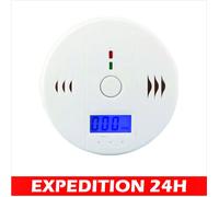 Détecteur de Monoxyde de Carbone CO Gaz portable Surveillance Capteur Empoisonnement Avertissement d'alarme du Testeur Blanc