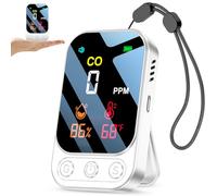 Détecteur de monoxyde de Carbone Rechargeable YOJOCK, avertisseur CO Portable 3-en-1 (monoxyde de Carbone, température, humidité), pour Maison, Camping et Caravane（Blanc）