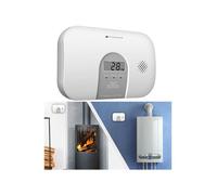 Détecteur de monoxyde de carbone VisorTech COM-250 avec écran LCD - mural - blanc - 85 db - DIN EN 50291-1