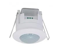 Détecteur de Mouvement à encastrer, détecteur IP20, Blanc, Compact (7,3 x 7,6 x 7,6 cm) Découpe 6,1 D, Couverture à 360° et portée jusqu'à 6 mètres, idéal pour la sécurité.