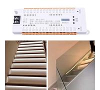 Détecteur de mouvement de lumière d'escalier, capteur LED d'escalier à 32 canaux, contrôleur automatique d'échelle d'escalier, capteur d'échelle d'escalier à intensité variable