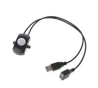 Détecteur de mouvement infrarouge for le corps humain, barre lumineuse LED, capteur photosensible, interrupteur, connecteur CC, DC5V-24V 12V(TDL-2023USB Black)