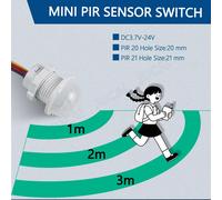 Détecteur de mouvement infrarouge MINI DC5V 12V 24V pour la détection des animaux domestiques et l'induction du corps humain, lumière automatique marche/arrêt avec une attache de 30 secondes, capteur