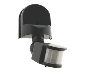 Détecteur de mouvement noir intérieur/extérieur Zenitech 160° portée 5-12m