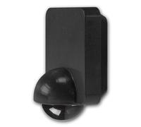 Détecteur de Mouvement PIR, 1200 W, capteur Infrarouge 360°, Noir avec lentille Noire, Montage en saillie, Temps de Commutation et sensibilité réglables, résistant aux intempéries