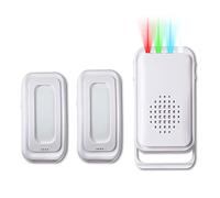 Détecteur de mouvement pour sonnette de porte pour entreprise, sonnette d’accueil, détecteur de surveillance, alarme de carillon de porte pour la maison et les personnes âgées (2 capteurs et 1