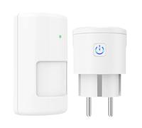 Détecteur de Mouvement Prise, Détecteur de Passage sans Fil Prise avec capteur de Mouvement PIR Fonctionne sur Piles Interrupteur sans Fil pour système d'alarme Surveillance